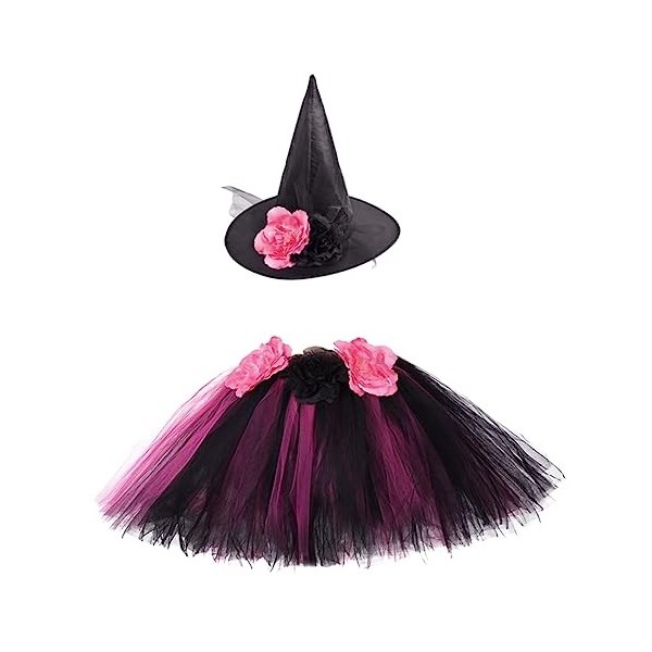 BUTIFULSIC Halloween Sorcière Tutu Cosplay Costume Enfants Halloween Costume De Sorcière Filles Sorcière Costume Fille Enfant