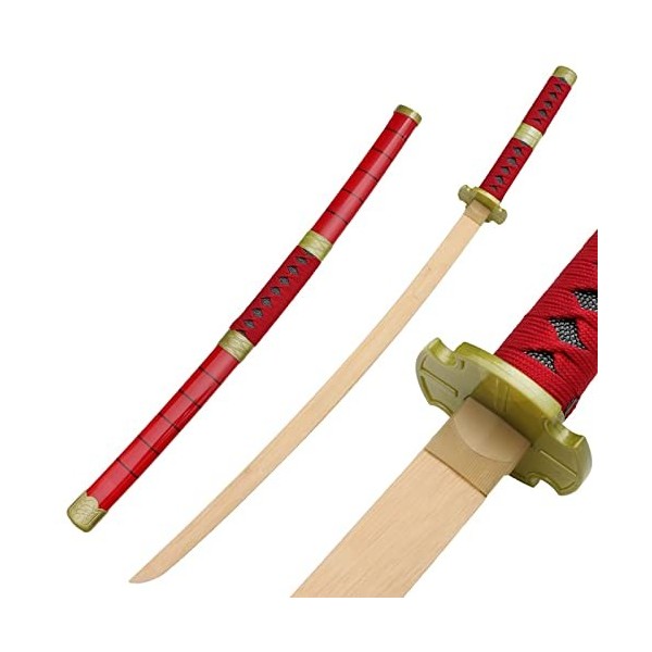 LLYLAY Katana Sword,Épée Demon Slayer en Bois,Anime Lovers,Accessoire Fait à la Main en Bois,Katana pour Accessoires de Cospl