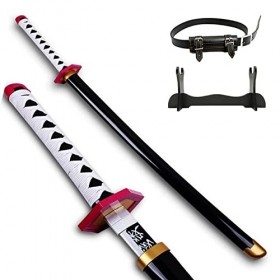 HASMI Katanas Jouet Anime Slayer Pour Démon Tomioka Giyuu, Couteau Épée de Samouraï Lame En Bambou, Accessoire Katana DHallo