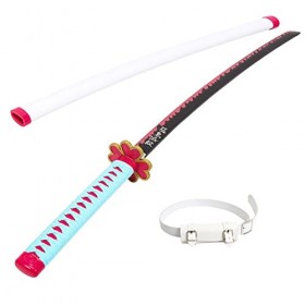 HASMI Lame de Katanas de Cosplay Slayer Avec Ceinture, Jouet Épée En Bois DAnime, Modèle DAccessoire DArmes, Petit Katana 