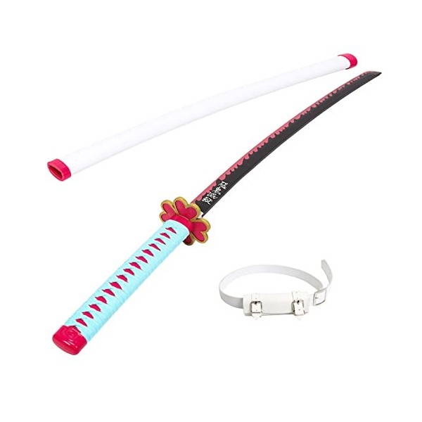 HASMI Lame de Katanas de Cosplay Slayer Avec Ceinture, Jouet Épée En Bois DAnime, Modèle DAccessoire DArmes, Petit Katana 