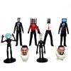 Skibidi Toilet Figures and Camera Man Figures, Skibidi Toilet Figures Set 6/8/9 Pcs, Titan Speakerman TV Man Figures Spoofing