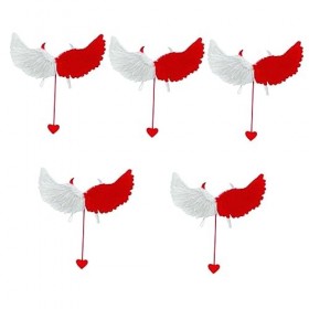 Abaodam 5 Pièces Tenue Costume Rouge Noël Femmes Accessoires Diable Vêtements Photo Costumes Poule Adulte Blanc Filles Ailes 