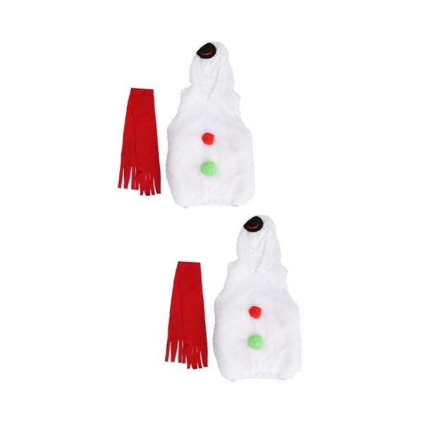 SAFIGLE 2 Pièces Ensemble Costume De Noël Accessoires DHabillage De Noël Bonhomme De Neige Cosplay Costume Bonhomme De Neige