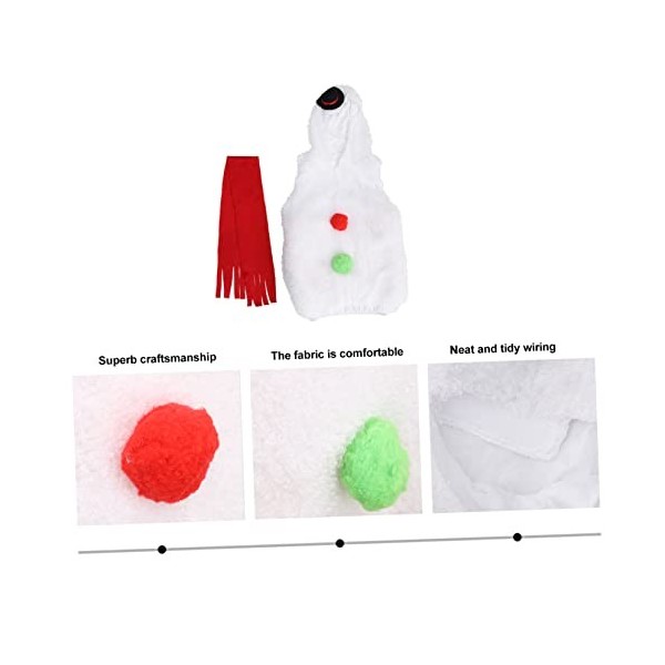 SAFIGLE 2 Pièces Ensemble Costume De Noël Accessoires DHabillage De Noël Bonhomme De Neige Cosplay Costume Bonhomme De Neige