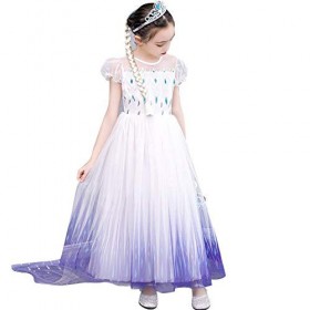 Filles Elsa 2 Robe Princesse Costume Glace Reine des Neiges Déguisement Flocon de Neige Tulle Robe Accessoires Tenues Enfants