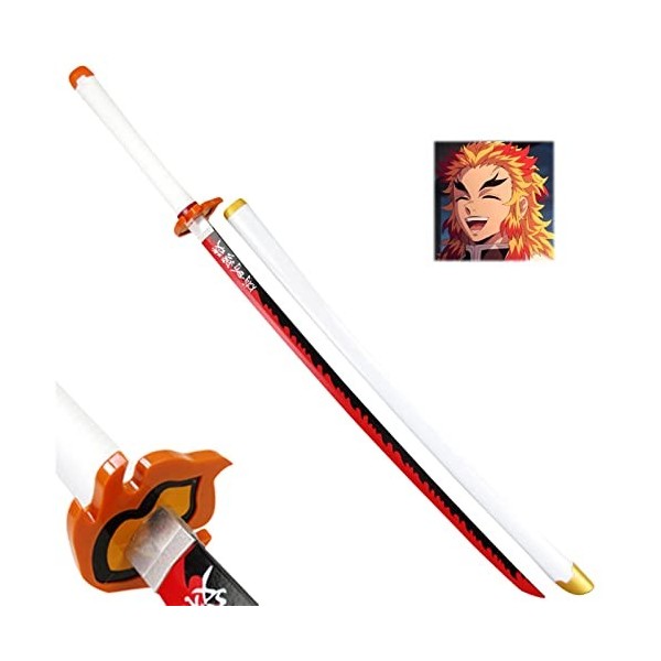 Dcrtiv Épée Ninja Samouraï Noir Anime avec Fourreau, Épée Katana Épée Cosplay, 76cm * 104cm pour Accessoires Cosplay Jouets A