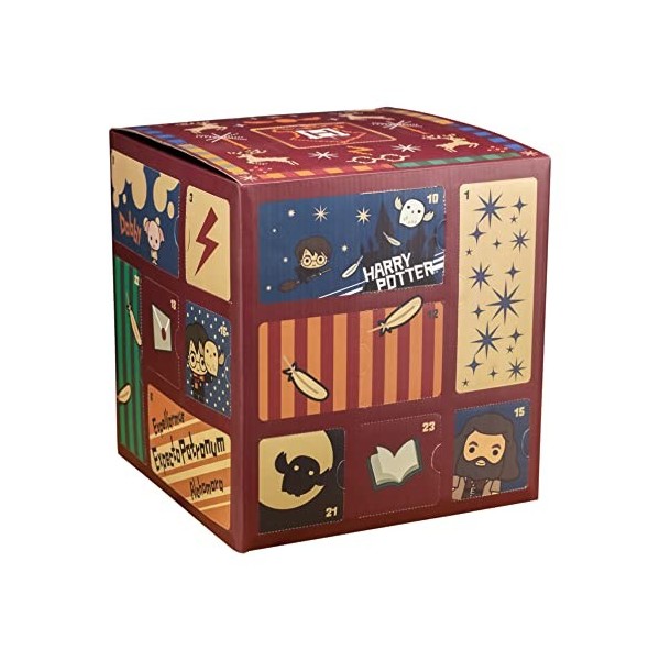 Paladone Cube Harry Potter Calendrier de lAvent avec 24 Cadeaux | Comprend des Baguettes et des Personnages emblématiques