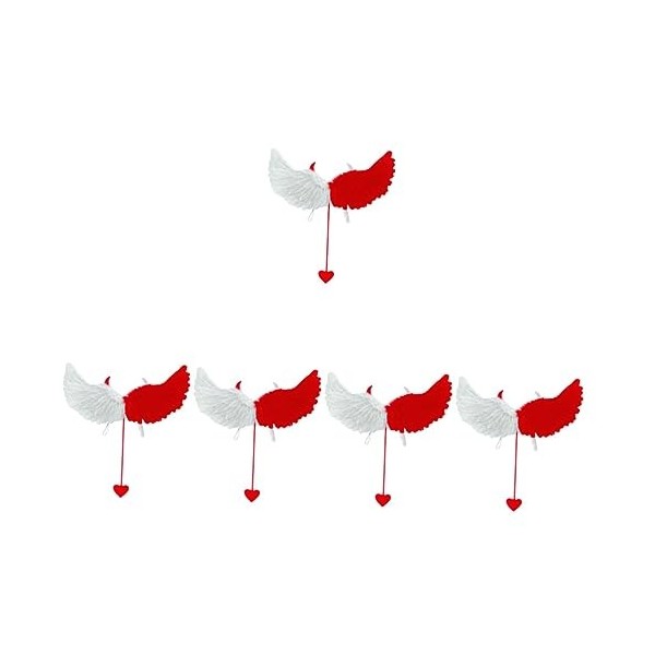 Abaodam 5 Pièces Ailes Costume Femmes Ailes Pour Cosplay Ailes Adulte Costume Halloween Accessoires Rouge Femmes Robe Blanc F