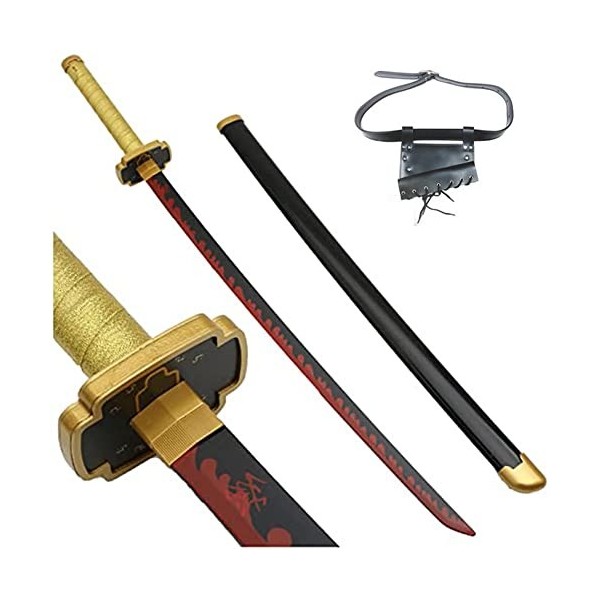 ZJIEX 104cm Cosplay Tsugikuni Yoriichi Épée DAnime Jouets pour Adolescents Épée en Bois Accessoires dhalloween Katana Demon