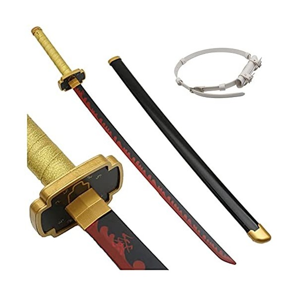 ZJIEX 104cm Cosplay Tsugikuni Yoriichi Épée DAnime Jouets pour Adolescents Épée en Bois Accessoires dhalloween Katana Demon