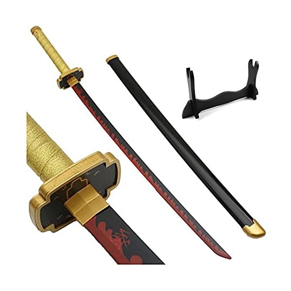 ZJIEX 104cm Cosplay Tsugikuni Yoriichi Épée DAnime Jouets pour Adolescents Épée en Bois Accessoires dhalloween Katana Demon