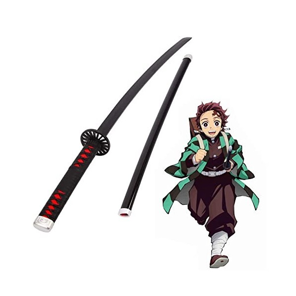 PICFEA Anime Épée Demon Slayer Samouraï Épée Kamado Tanjirou Accessoires Katana Bambou Lame pour Les Amateurs danime Hallowe