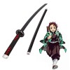 PICFEA Anime Épée Demon Slayer Samouraï Épée Kamado Tanjirou Accessoires Katana Bambou Lame pour Les Amateurs danime Hallowe