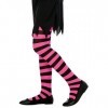 COOLMP Lot de 6 - Collants rayés Roses et Noirs Enfant - Taille 11-14 Ans L - Accessoires de fête, Costume, déguisement, Je