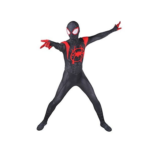 Spiderman Miles Morales Onesies Cosplay Super-héros Costume Halloween Adulte Body Lycra Spandex Zentai Vêtements Enfant Combi