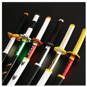 YJLTKL Sabre Laser pour Enfants-LED Japonais Anime Démon Slayer Épée Jouets-104cm Nichirin Épée pour Halloween Déguisements F
