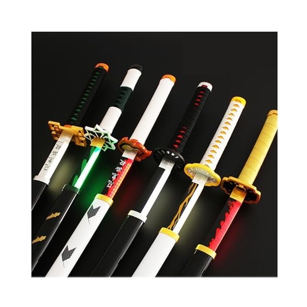 YJLTKL Sabre Laser pour Enfants-LED Japonais Anime Démon Slayer Épée Jouets-104cm Nichirin Épée pour Halloween Déguisements F