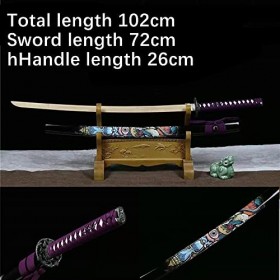 NIANXINN Uing Slayer Blade Cos Épée de Samouraï En Bois, Katana Avec Gaine Accessoire DArme En Bois Cosplay Prop Toy, 1: 1 W