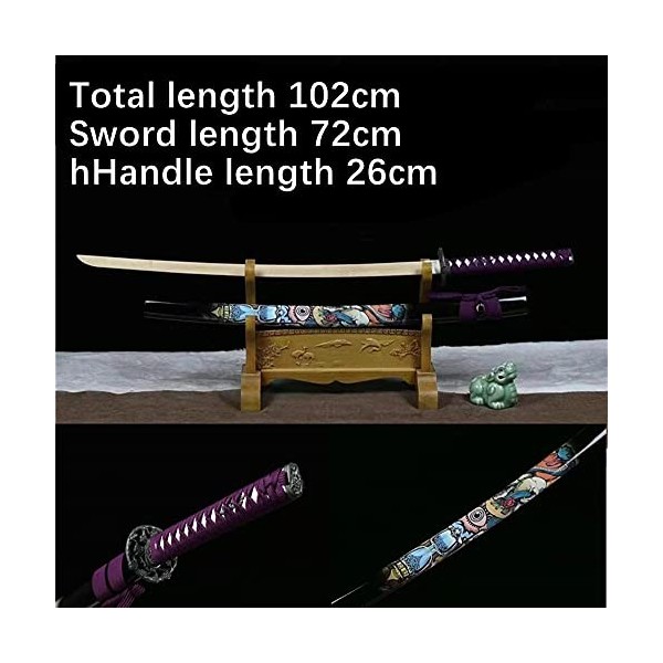 NIANXINN Uing Slayer Blade Cos Épée de Samouraï En Bois, Katana Avec Gaine Accessoire DArme En Bois Cosplay Prop Toy, 1: 1 W