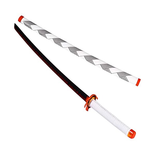 Générique Katana en Bambou de 104/80cm, Épée Anime avec Lame en Bois Massif et Gaine en ABS, Épées de Cosplay pour Affichage,