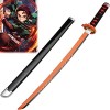 Générique Kamado Tanjirou Épée avec Fourreau 80/104 cm Katana pour Fan de Cosplay Anime Japonais, Accessoires Arme de Cosplay