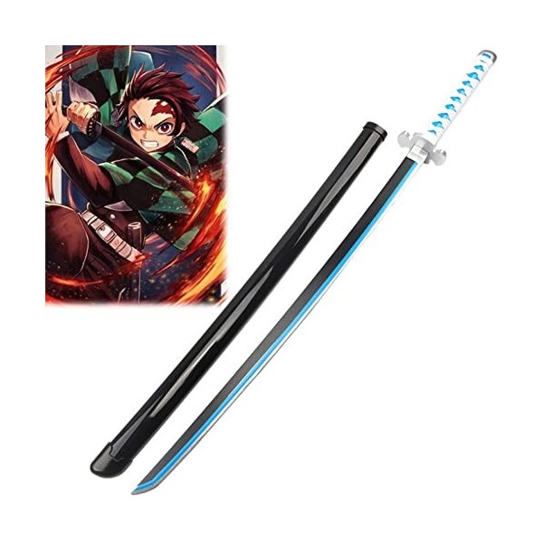 Générique Kamado Tanjirou Épée avec Fourreau 80/104 cm Katana pour Fan de Cosplay Anime Japonais, Accessoires Arme de Cosplay