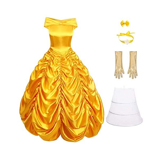 Costume de princesse Belle la Belle et la bête pour adulte, robe de bal,  robe fantaisie, uniforme de fête d'halloween, robe de mariée - AliExpress