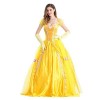 OBEEII Femme Robe de Princesse Belle Fancy Dress Up Déguisement Adulte Halloween Carnaval Costume Cosplay La Belle et la Bête