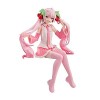 Jaycheen Miku Figurine daction Anime Personnage Miku Rose 15 cm Figurine PVC Position assise Modèle statique Ornement Jouet 