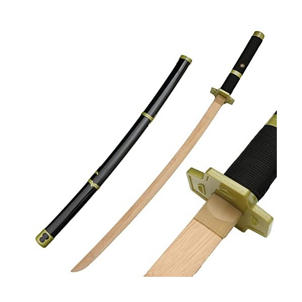 LLYLAY Katana Sword,Épée Demon Slayer en Bois,Anime Lovers,Accessoire Fait à la Main en Bois,Cadeau de Jeu Exquis,Swords pour