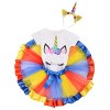 Licorne Gâteau Smash Tenues Bébé Fille 1er Anniversaire Cosplay Costume De Fête Enfants Tops T-Shirt + Jupe Arc-En-Ciel + Ban