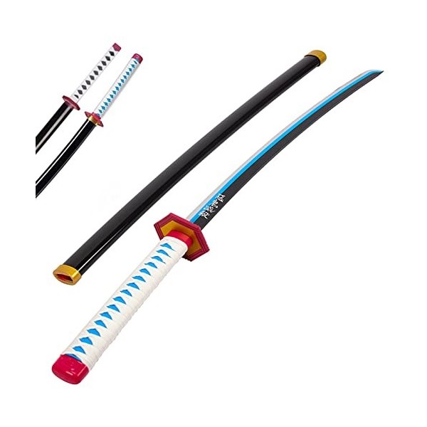 Épée de samouraï en Bambou Cosplay Lame danime, modèle darme Katanas,Accessoire de Tueur de démons Tomioka Giyuu Lame-Noir,