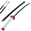 Épée de samouraï en Bambou Cosplay Lame danime, modèle darme Katanas,Accessoire de Tueur de démons Tomioka Giyuu Lame-Noir,