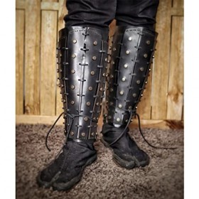 Haiqings Dark Knight Leather Rivet Shin Straps, Couvre-Chaussures Réglables Stage Performance Cosplay Accessoires De Photogra