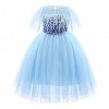 7PCS Filles Elsa Costume avec Accessoires Princesse Habillage Cosplay Ice Queen Fantaisie Robe Enfants Halloween Party Noël C