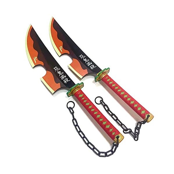 WXJP 80 Cm Épée Cosplay Demon Slayer Lame Katana Uzui Tengen Machette Jouet pour Enfants Épée De Samouraï ModèLe DArme Acces