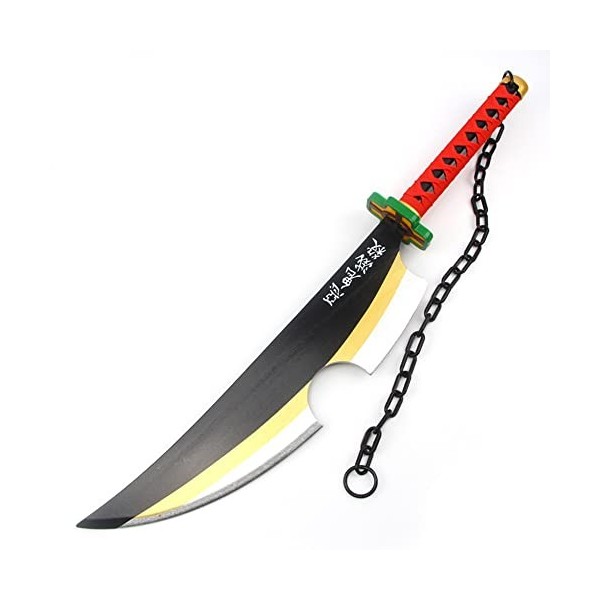 WXJP 80 Cm Épée Cosplay Demon Slayer Lame Katana Uzui Tengen Machette Jouet pour Enfants Épée De Samouraï ModèLe DArme Acces