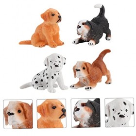 Totority Ensemble De Jeu 4 Pièces Accessoires pour Chiots Ornement Goldendoodle Jouets Semblant Panier pour Enfants Figure De