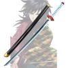 Uvency Épée de Samouraï Cosplay Anime, Accessoires DHabillage DHalloween, Katana Tomioka Giyuu Avec Gaine Abs, 75 Cm/100 Cm