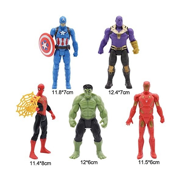 Figurine, Avengers Endgame Titan Hero Series Lot de 5 Figurines, Captain America, Iron Man, Thanos, Hulk, pour Enfants à part