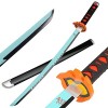 Uvency Enfants Jouet Épée de Samouraï 76Cm/104Cm En Option Démon Slayer Cosplay Accessoires En Bois Anime Ninja Épée, 1Pc Boi