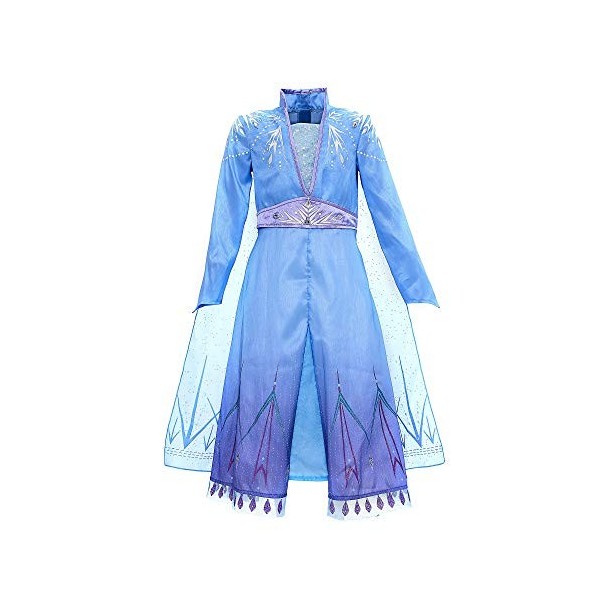 Disney Store Costume de voyage Elsa pour enfants, La Reine des Neiges 2, 2 pièces, orné de pierres précieuses à facettes, de 