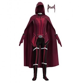 Wanda Maximoff Costume de sorcière écarlate Cosplay Wanda Vision Cape Top Coiffe Accessoire Tenue Halloween Tenue pour adulte
