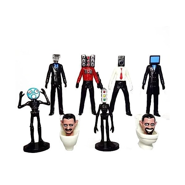 Hovaa Skibidi Toilet Figures and Camera Man Figures, Skibidi Toilet Figures Set 6/8/9 Pcs, Titan Speakerman TV Man Figures Sp