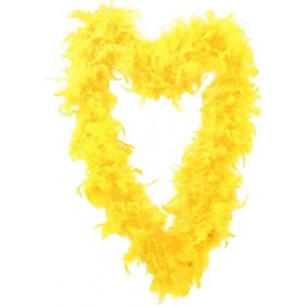 Boa en plumes jaunes – X6–180 cm de long 80 g – Accessoire de déguisement pour enterrement de vie de jeune fille