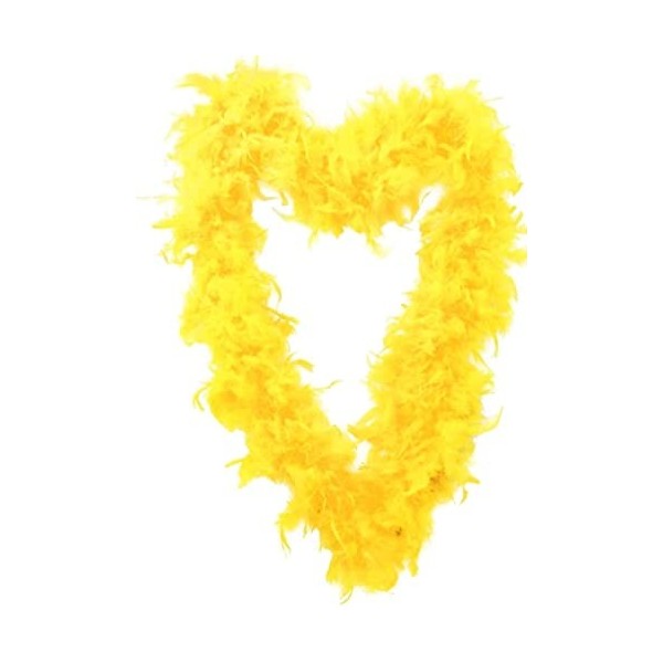 Boa en plumes jaunes – X6–180 cm de long 80 g – Accessoire de déguisement pour enterrement de vie de jeune fille