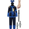 corimori Costume Ninja pour enfants garçons et filles avec accessoires épée Katana, dagues, bandeau, masque, tatouages , B