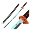 Uvency Sword Slayer S Blade Cos Katana Japonais En Bois, Accessoires de Jeu de Rôle Modèle DArme Anime Black Samurai Ninja 