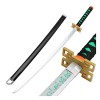 Uvency Sword Slayer S Blade Cos Katana Japonais En Bois, Accessoires de Jeu de Rôle Modèle DArme Anime Black Samurai Ninja 